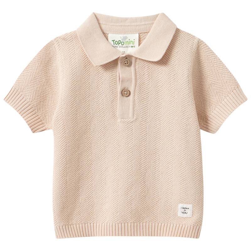 Newborn Poloshirt mit Strickstruktur Newborn Poloshirt mit Strickstruktur von Topomini