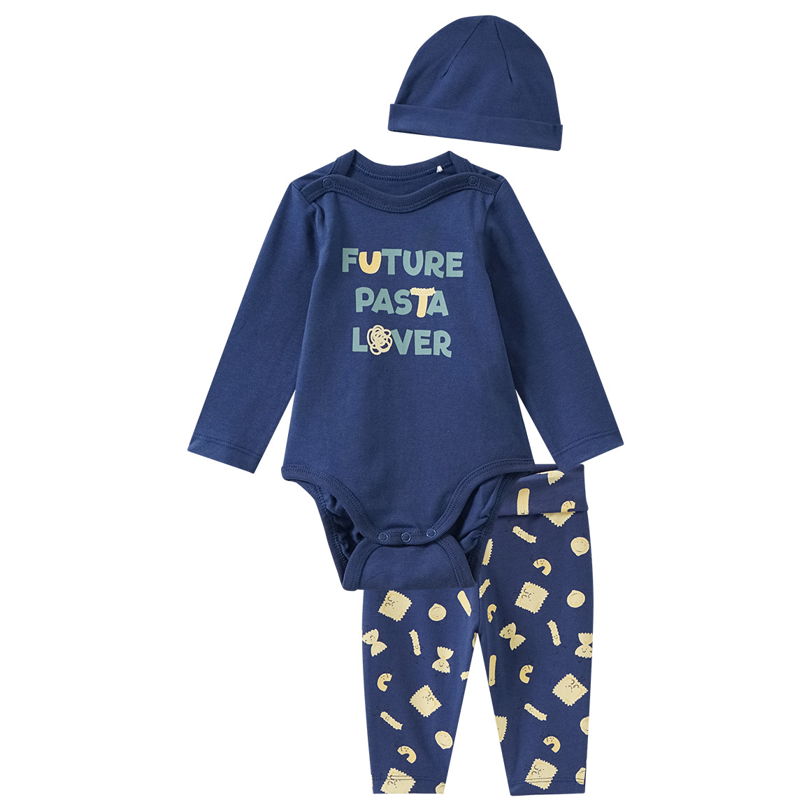 Newborn Set aus Langarbody, Hose und Mütze von Topomini