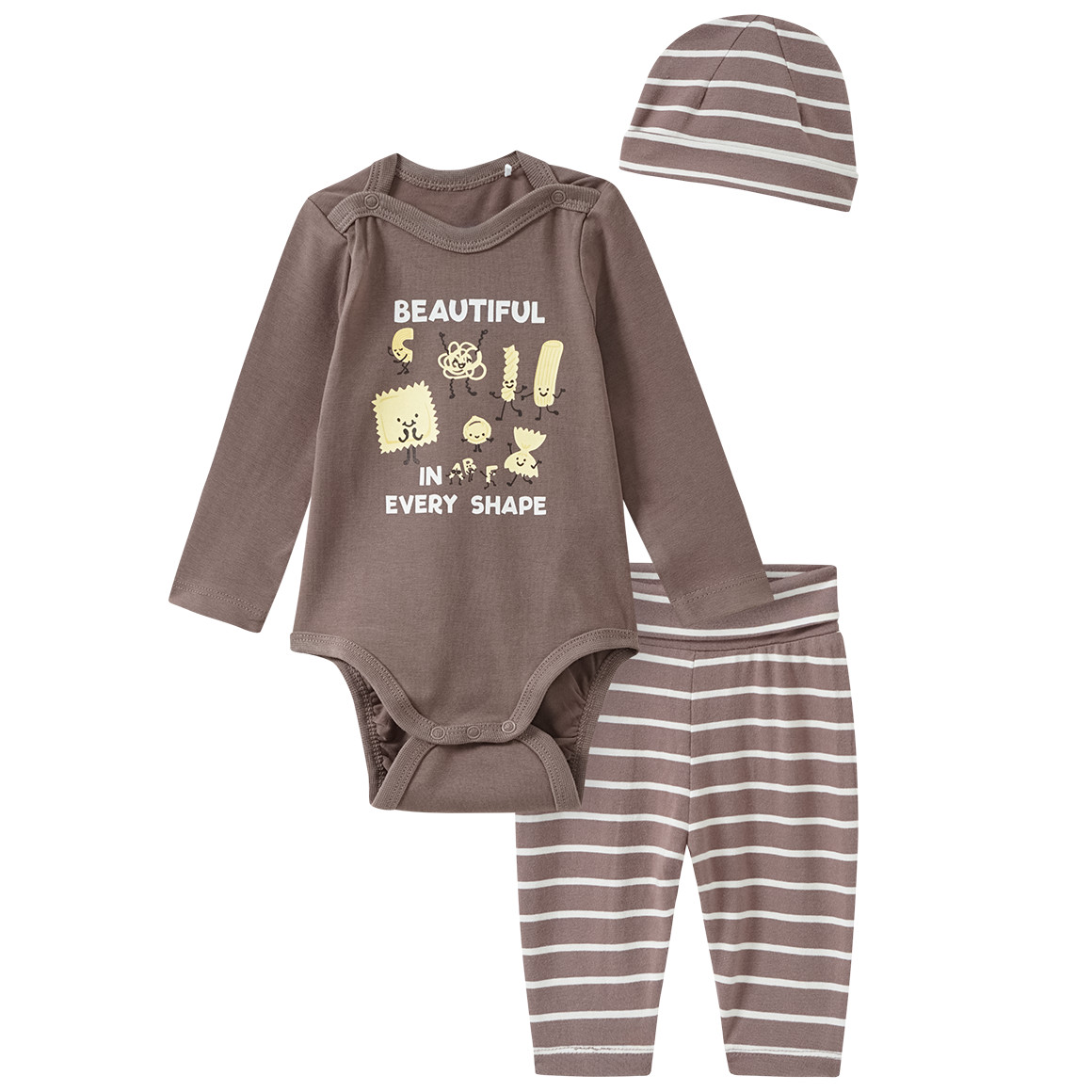 Newborn Set aus Langarbody, Hose und Mütze von Topomini