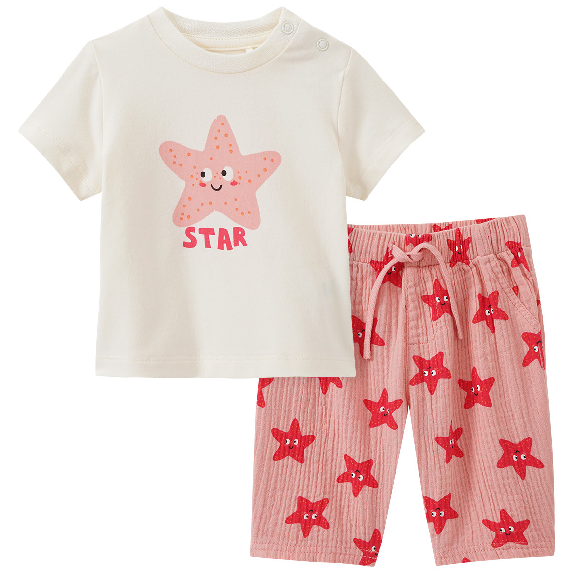 Newborn Set aus T-Shirt und Musselin-Hose Newborn Set aus T-Shirt und Musselin-Hose von Topomini