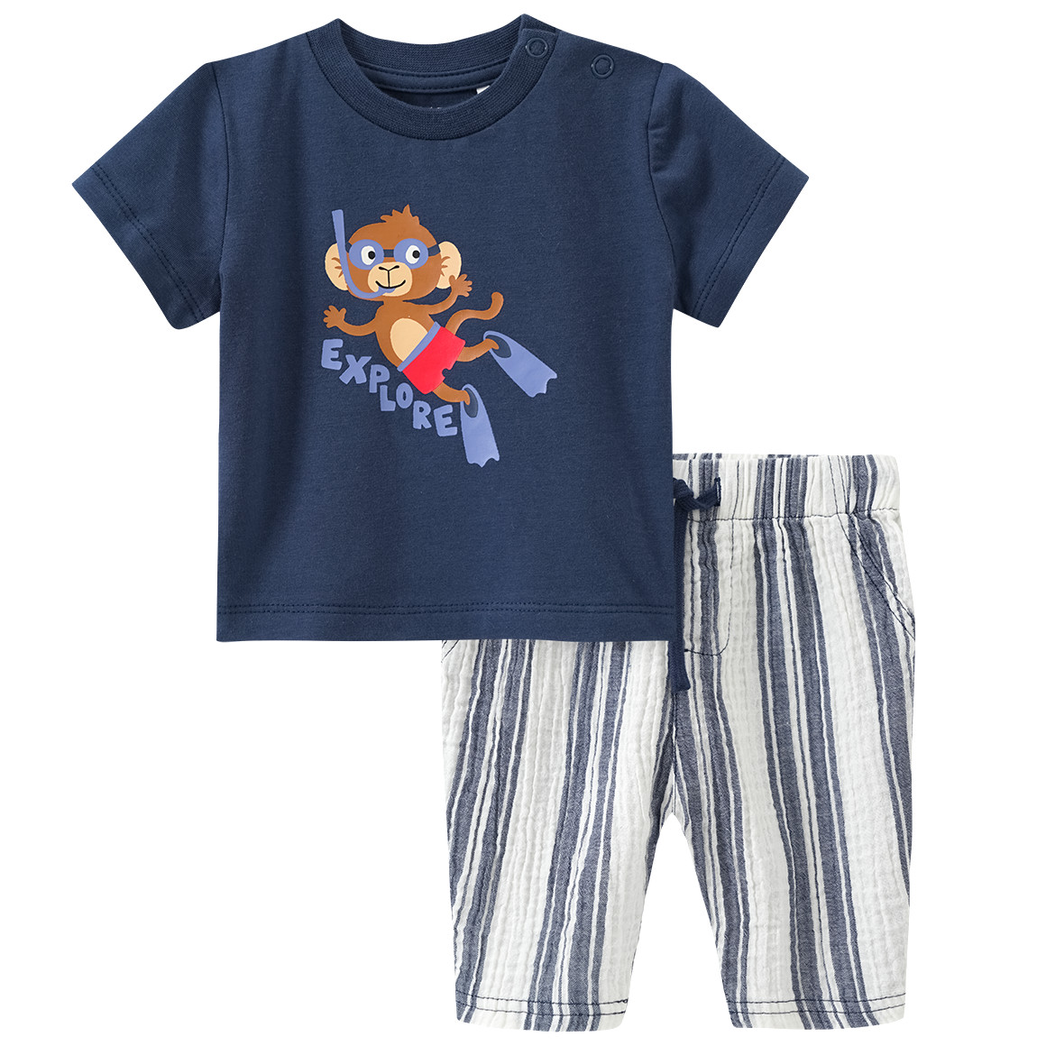 Newborn Set aus T-Shirt und Musselin-Hose Newborn Set aus T-Shirt und Musselin-Hose von Topomini