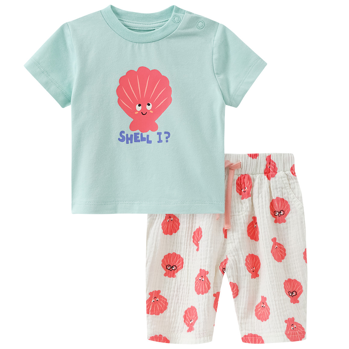Newborn Set aus T-Shirt und Musselin-Hose Newborn Set aus T-Shirt und Musselin-Hose von Topomini