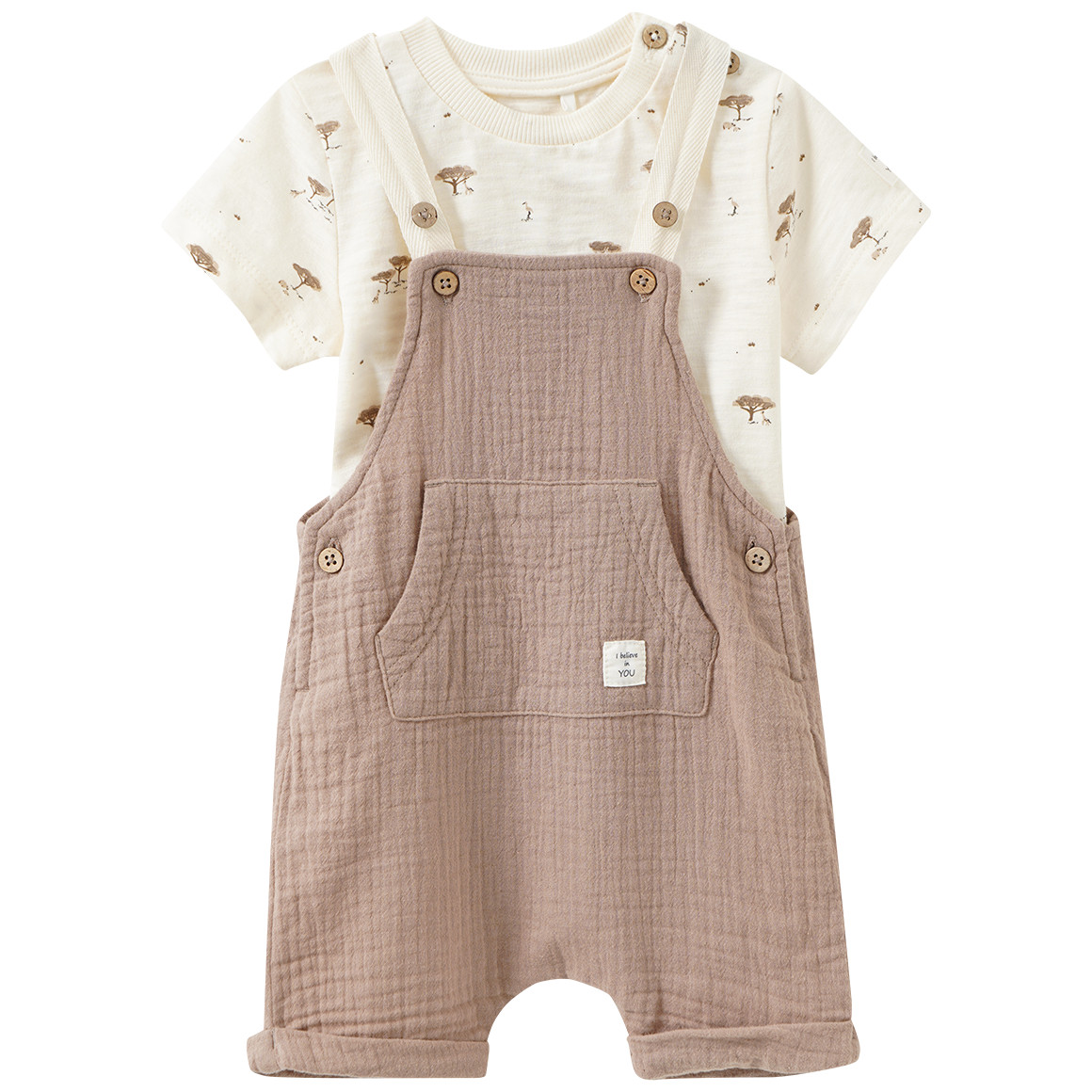 Newborn Set mit Latzhose und T-Shirt Newborn Set mit Latzhose und T-Shirt von Topomini