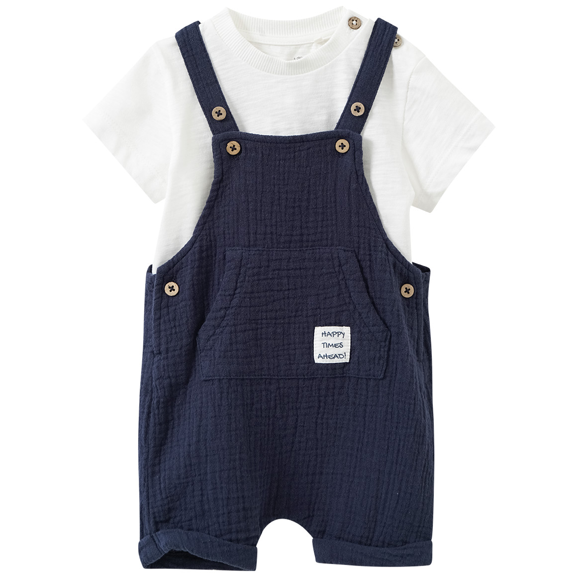Newborn Set mit Latzshorts und T-Shirt Newborn Set mit Latzshorts und T-Shirt von Topomini