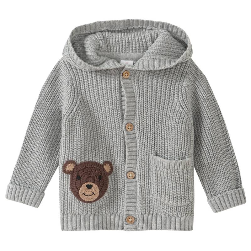 Newborn Strickjacke mit Bär-Stickerei Newborn Strickjacke mit Bär-Stickerei von Topomini