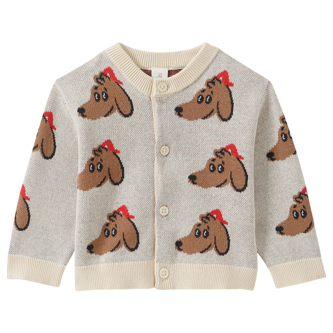 Newborn Strickjacke mit Tier-Allover von Topomini