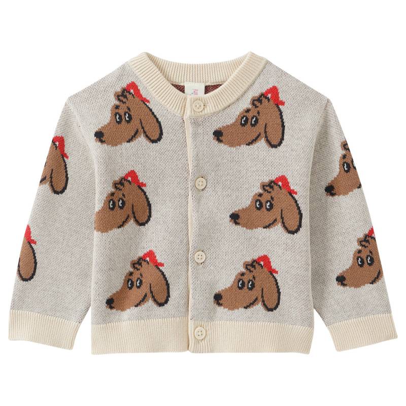 Newborn Strickjacke mit Tier-Allover von Topomini