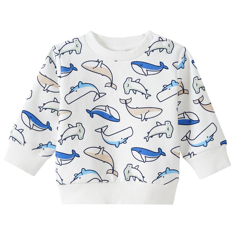 Newborn Sweatshirt mit Wal-Motiven allover von Topomini