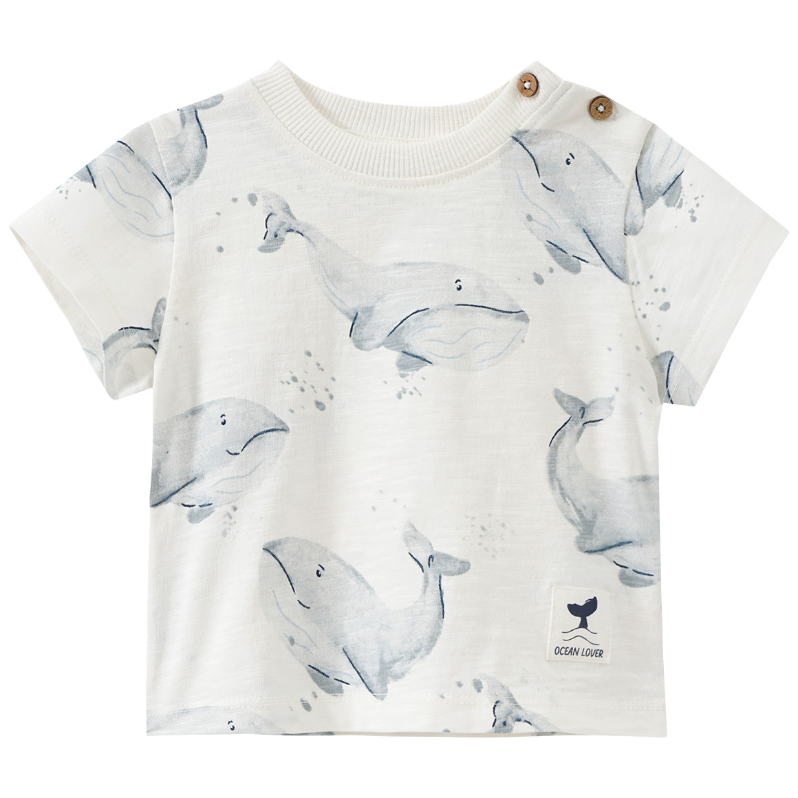 Newborn T-Shirt mit Wal-Prints von Topomini