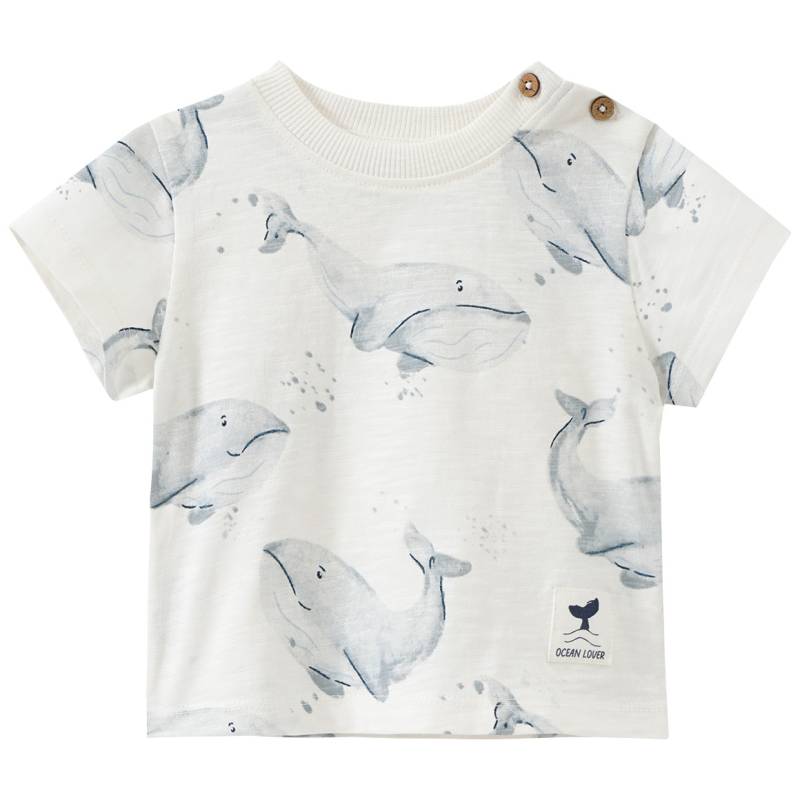 Newborn T-Shirt mit Wal-Prints von Topomini