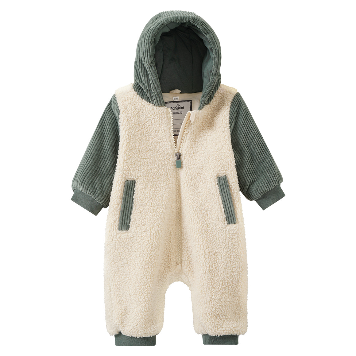 Newborn Teddyoverall mit Cord-Details von Topomini