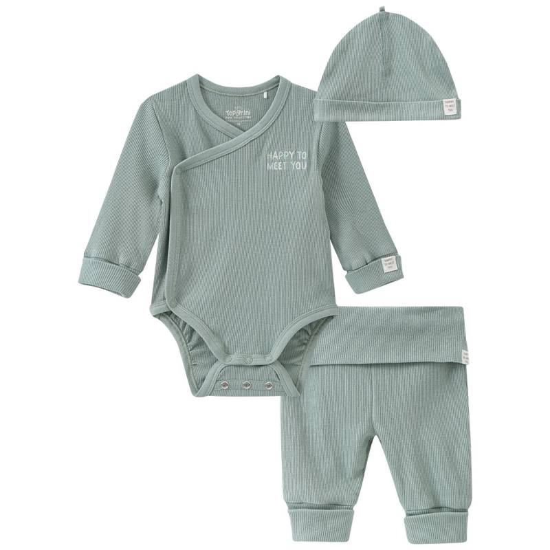 Newborn Wickelbody, Hose und Mütze im Set von Topomini