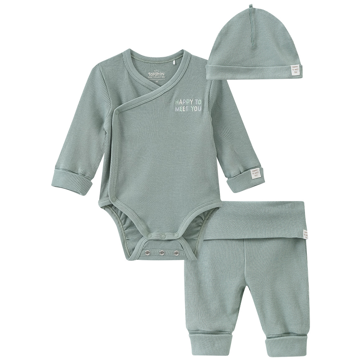Newborn Wickelbody, Hose und Mütze im Set Newborn Wickelbody, Hose und Mütze im Set von Topomini