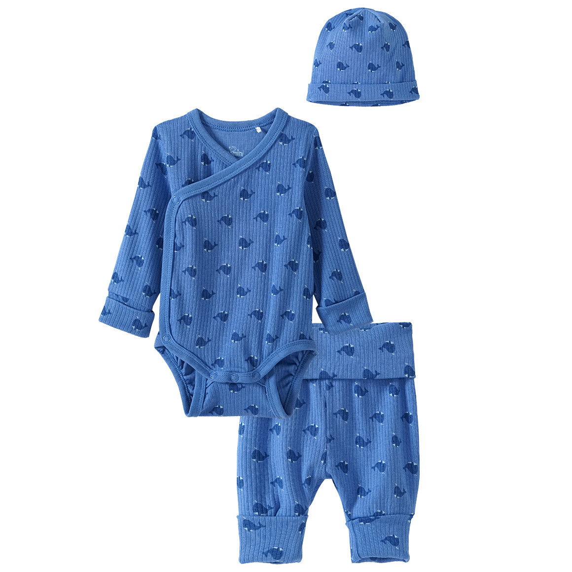 Newborn Wickelbody, Leggings und Mütze im Set von Topomini