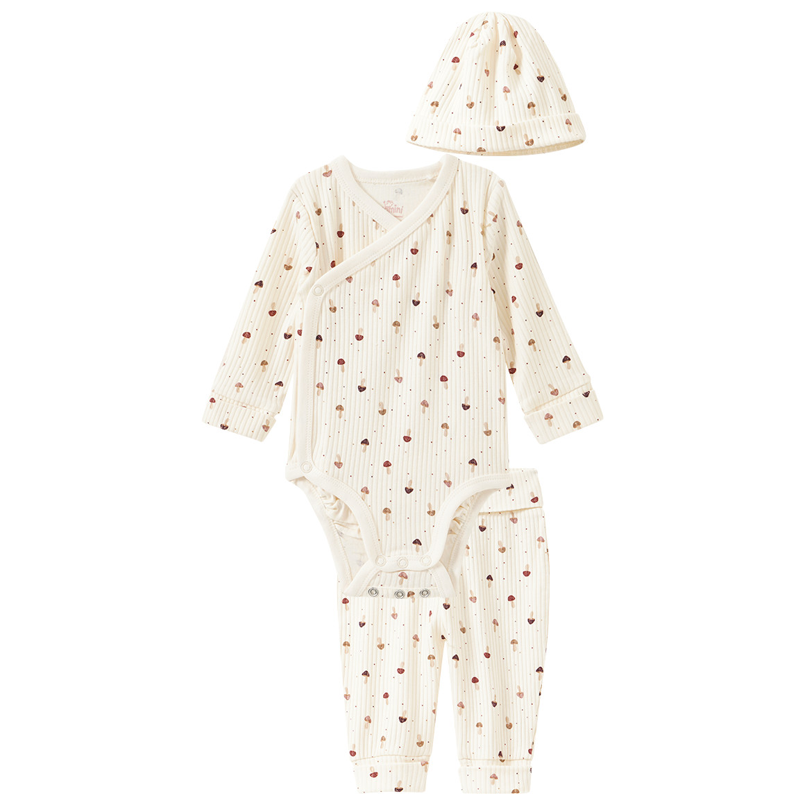 Newborn Wickelbody, Leggings und Mütze im Set von Topomini
