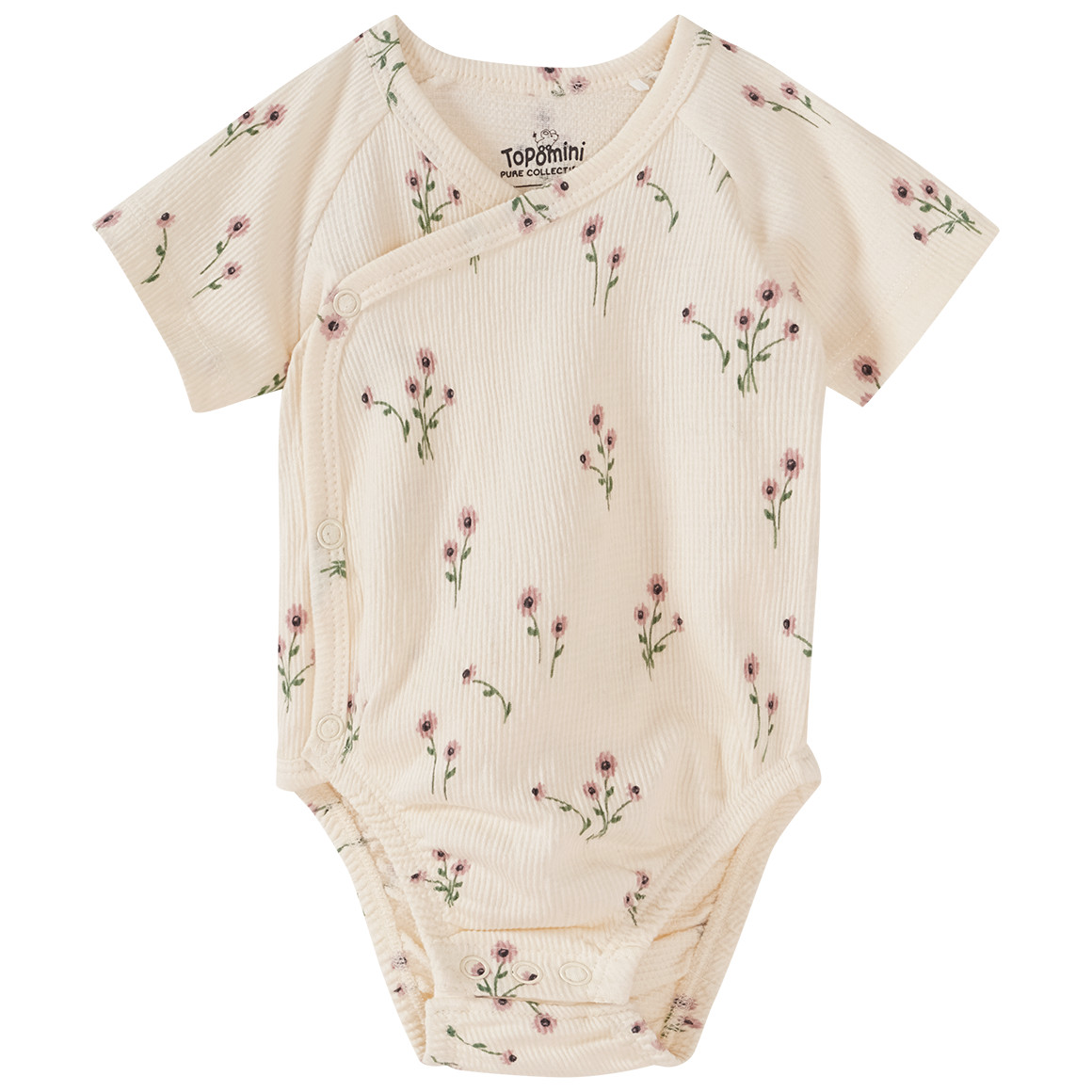 Newborn Wickelbody mit Blumen-Print Newborn Wickelbody mit Blumen-Print von Topomini