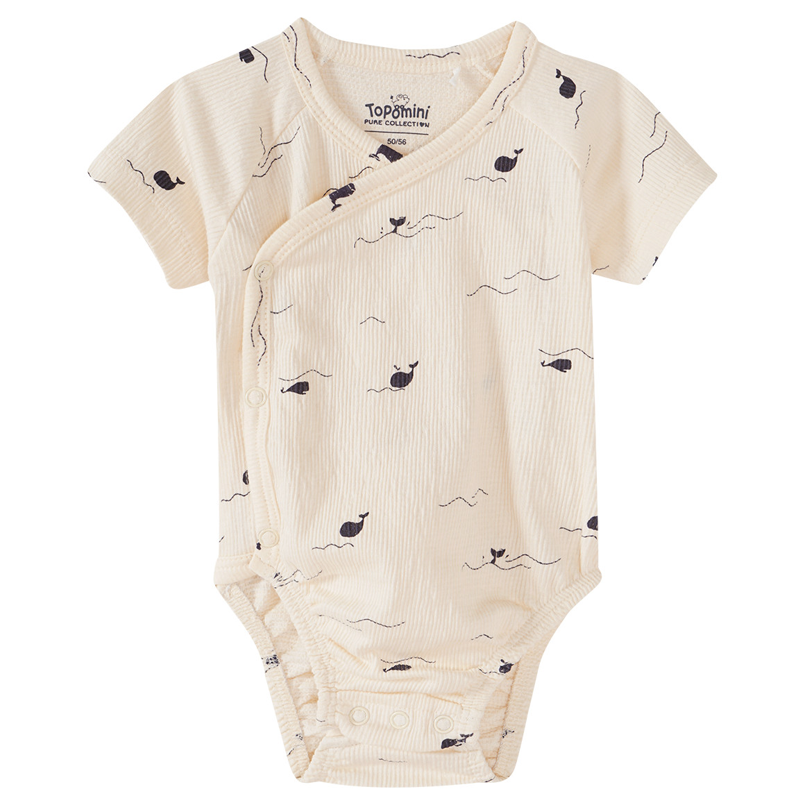 Newborn Wickelbody mit Wal-Print von Topomini