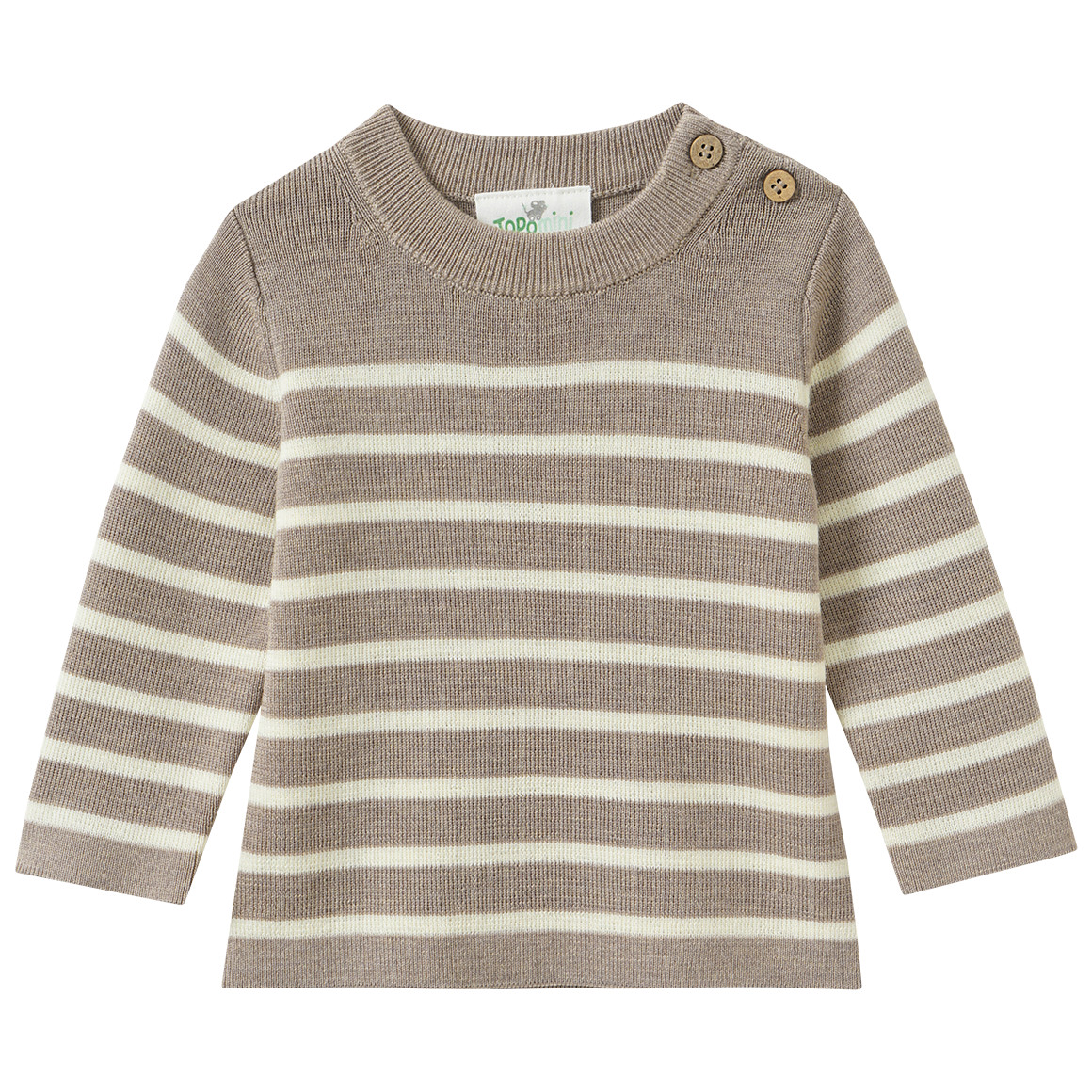 Newborn Woll-Strickpullover mit Streifen von Topomini