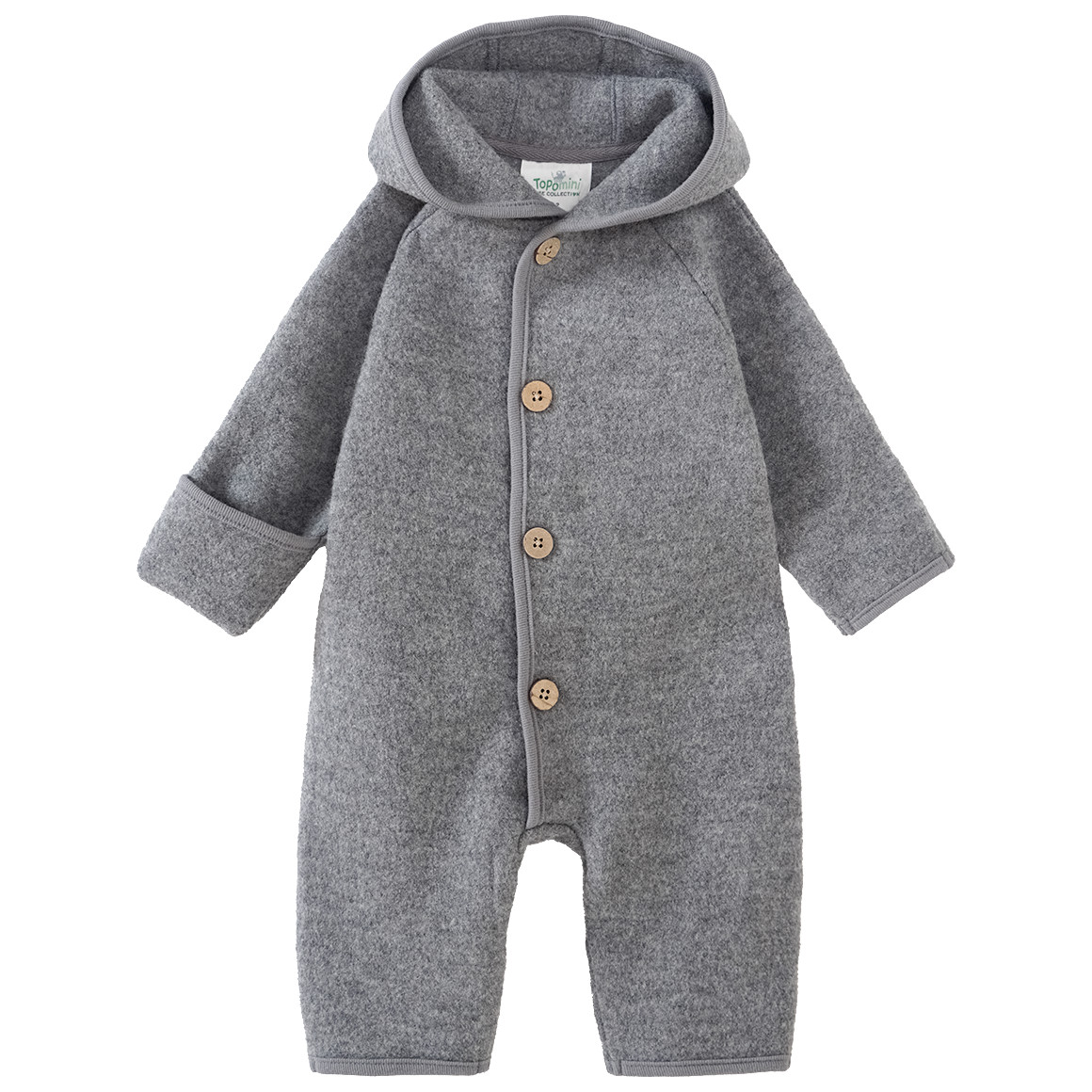 Newborn Wollwalk-Overall mit Umschlagbündchen Newborn Wollwalk-Overall mit Umschlagbündchen von Topomini