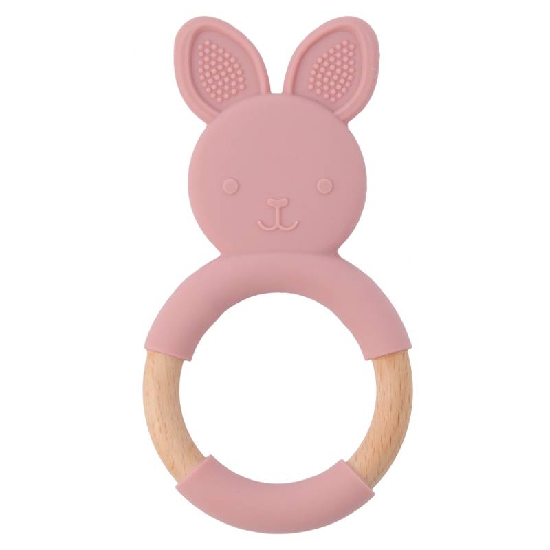 Silikon-Holz Beißring in Hasen-Optik von Topomini