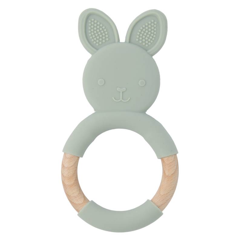 Silikon-Holz Beißring in Hasen-Optik von Topomini