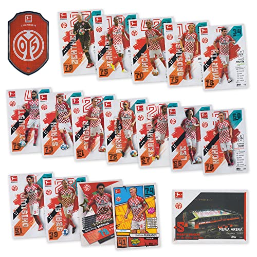 Match Attax Fußball Bundesliga 2021/2022 - 1. FSV Mainz 05 Sammelkarten Set - 18 Karten inkl. Stadion Club u.a. von Topps (Sammelkarten Set)