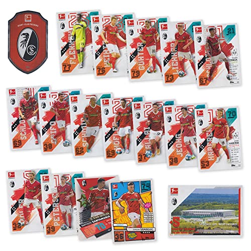 Match Attax Fußball Bundesliga 2021/2022 - SC Freiburg Sammelkarten Set - 18 Karten inkl. Stadion Club u.a. von Topps (Sammelkarten Set)