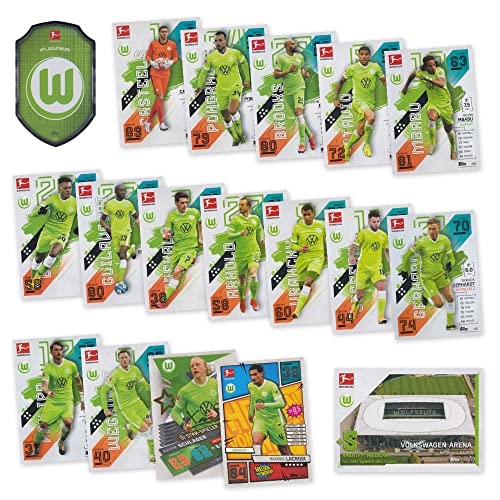 Match Attax Fußball Bundesliga 2021/2022 - Wolfsburg Sammelkarten Set - 18 Karten inkl. Stadion Club u.a. von Topps (Sammelkarten Set)