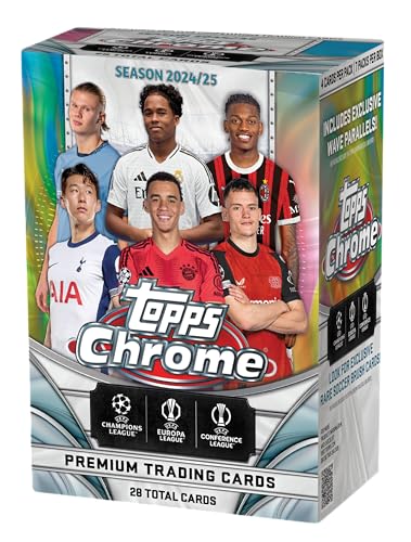 2024-25 Topps Chrome® UEFA Club-Wettbewerbe - Vorteilsbox - 7 Packungen pro Box - 4 Karten pro Packung von Topps