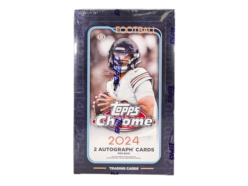 2024 Topps Chrom-Fußball-Sammelkarten-Sammelkartenbox (2 zwei Autogramme pro Box!) von Topps