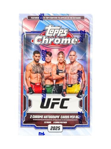 2025 Topps Chrome-UFC Hobby-Sammelkarten-Hobbybox (zwei Autogramme pro Hobbybox) von Topps
