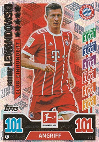 369 - Robert Lewandowski - Bayern München - Club-Einhundert (Topps Match Attax Bundesliga 2017/2018) von Topps