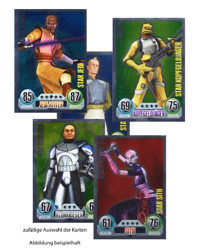 Star Wars Force Attax 5 verschiedene Star Karten (zufällige Auswahl) deutsch von Topps