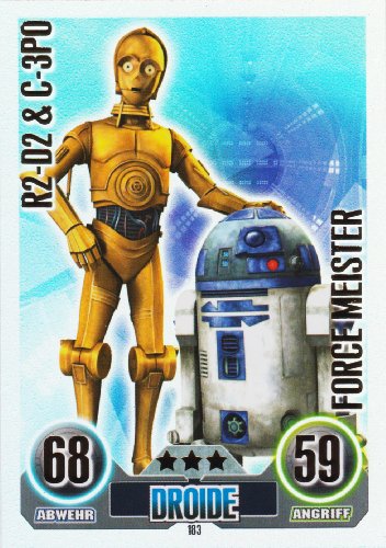 Star Wars Force Attax Einzelkarte 183 R2-D2 & C-3PO Droide Foce Meister deutsch von Topps