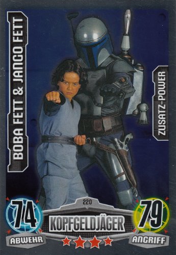 Star Wars Force Attax Movie Cards Einzelkarte 220 Boba Fett und Jango Fett Zusatz-Power deutsch von Topps