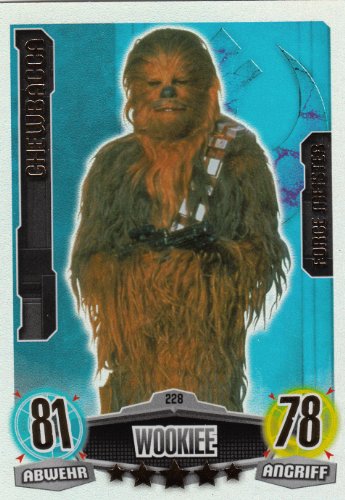 Star Wars Force Attax Movie Cards Einzelkarte 228 Chewbacca Wookie Force-Meister deutsch von Topps