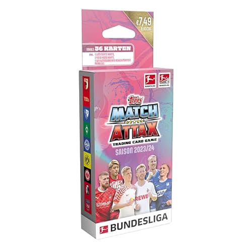 Topps Bundesliga Match Attax 23/24 - Eco Blister - enthält 36 Karten, darunter eine Limited Edition, eine Yin & Yang Karte und eine Rohdiamanten Parallel Karte. von Topps