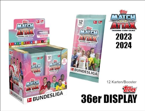 Topps Bundesliga Match Attax 23/24 - Full Box (36 Päckchen / 432 Karten) von Topps