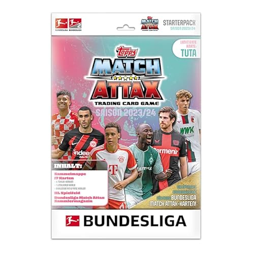 Topps Bundesliga Match Attax 23/24 - Starterpack - 17 Match Attax Karten, darunter 4 Taktikkarten, 2 Exklusive Yin & Yang Karten und eine Tuta Limited-Edition-Karte. Topps Bundesliga Match Attax 23/24 - Starterpack - 17 Match Attax Karten, darunter 4 Taktikkarten, 2 Exklusive Yin & Yang Karten und eine Tuta Limited-Edition-Karte. von Topps