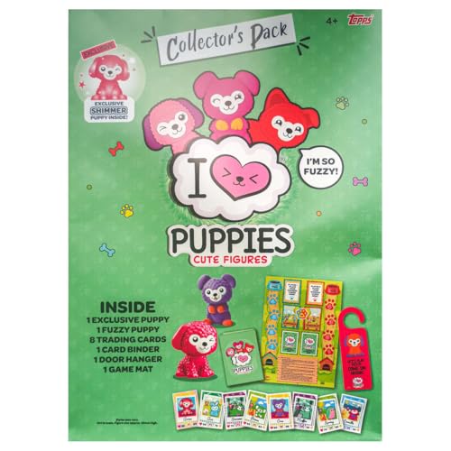 Topps I Love Puppies Cute Figures Collector's Pack Includes 1 fuzzy puppy, 8 trading cards, 1 card binder, 1 door hanger, and 1 game mat Topps I Love Puppies Cute Figures Collector's Pack Includes 1 fuzzy puppy, 8 trading cards, 1 card binder, 1 door hanger, and 1 game mat von Topps