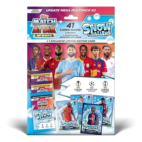 Topps Match Attax 23/24-Update Mega Multipack #3-41 Match Attax Karten, darunter 16 Neue 'Snow Baller' Karten und Einer exklusiven 'Snow Baller' Randal Kolo Muani Limited Edition Karte!, FS0004354-PL Topps Match Attax 23/24-Update Mega Multipack #3-41 Match Attax Karten, darunter 16 Neue 'Snow Baller' Karten und Einer exklusiven 'Snow Baller' Randal Kolo Muani Limited Edition Karte!, FS0004354-PL von Topps