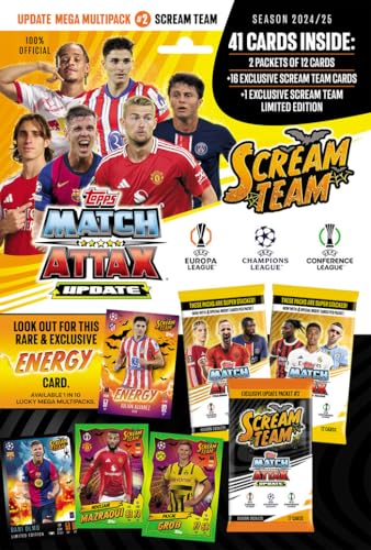 Topps Match Attax 24/25 - Update Mega Multipack #2 - Scream Team! 41 Match Attax Karten, darunter 16 Scream Team Karten und eine exklusive Dani Olmo Scream Team LE! Topps Match Attax 24/25 - Update Mega Multipack #2 - Scream Team! 41 Match Attax Karten, darunter 16 Scream Team Karten und eine exklusive Dani Olmo Scream Team LE! von Topps