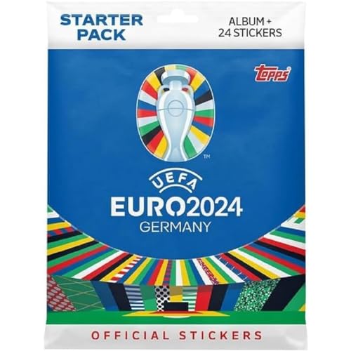 Topps Official EURO 2024 Sticker Collection - Starter Pack - enthält 24 Sticker und ein 88-seitiges Album. von Topps