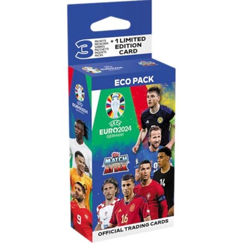 Topps Official Euro 2024 Match Attax - Eco Pack - enthält 24 EURO 2024 Match Attax Karten plus eine zufällige Limited Edition Karte. von Topps