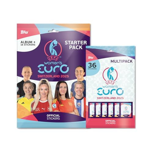 Topps Official Women's Euros 2025 Sticker Collection - Starter Pack and Multipack Set (enthält 1 Starter Pack und 1 Multipack) von Topps