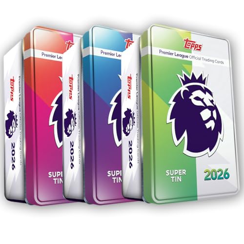 Topps Premier League 2026 - Debüt-Edition - Super Tin Bundle (Online-exklusiv). Enthält alle 3 Super Tins der Kollektion in einem Bundle. von Topps