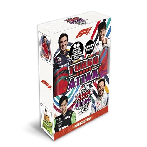 Topps Turbo Attax Formel 1 2024 - Mega Tin - Revved Up - enthält 66 Karten, darunter 6 LE's und 4 Exklusive Revved Up-Karten von Topps