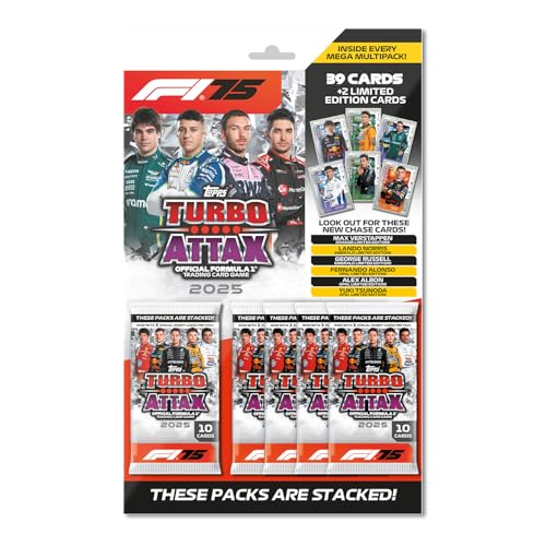 Topps Turbo Attax Formel 1 2025 - Mega Multipack - enthält 39 Turbo Attax Karten plus 2 zufällige Limited Edition Karten von Topps