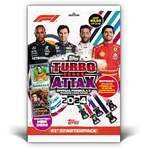 Topps Turbo Attax Formula 1 2024 - Starter Pack - enthält 20 Karten, darunter eine Verstappen Orange Dutch Lion LE und eine Piastri Emerald LE Karte. Topps Turbo Attax Formula 1 2024 - Starter Pack - enthält 20 Karten, darunter eine Verstappen Orange Dutch Lion LE und eine Piastri Emerald LE Karte. von Topps