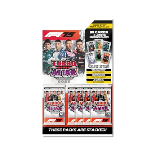 Topps Turbo Attax Formula 1 2025 - Mega Multipack – enthält 39 Turbo Attax Karten und 2 zufällige Limited Edition Karten. von Topps